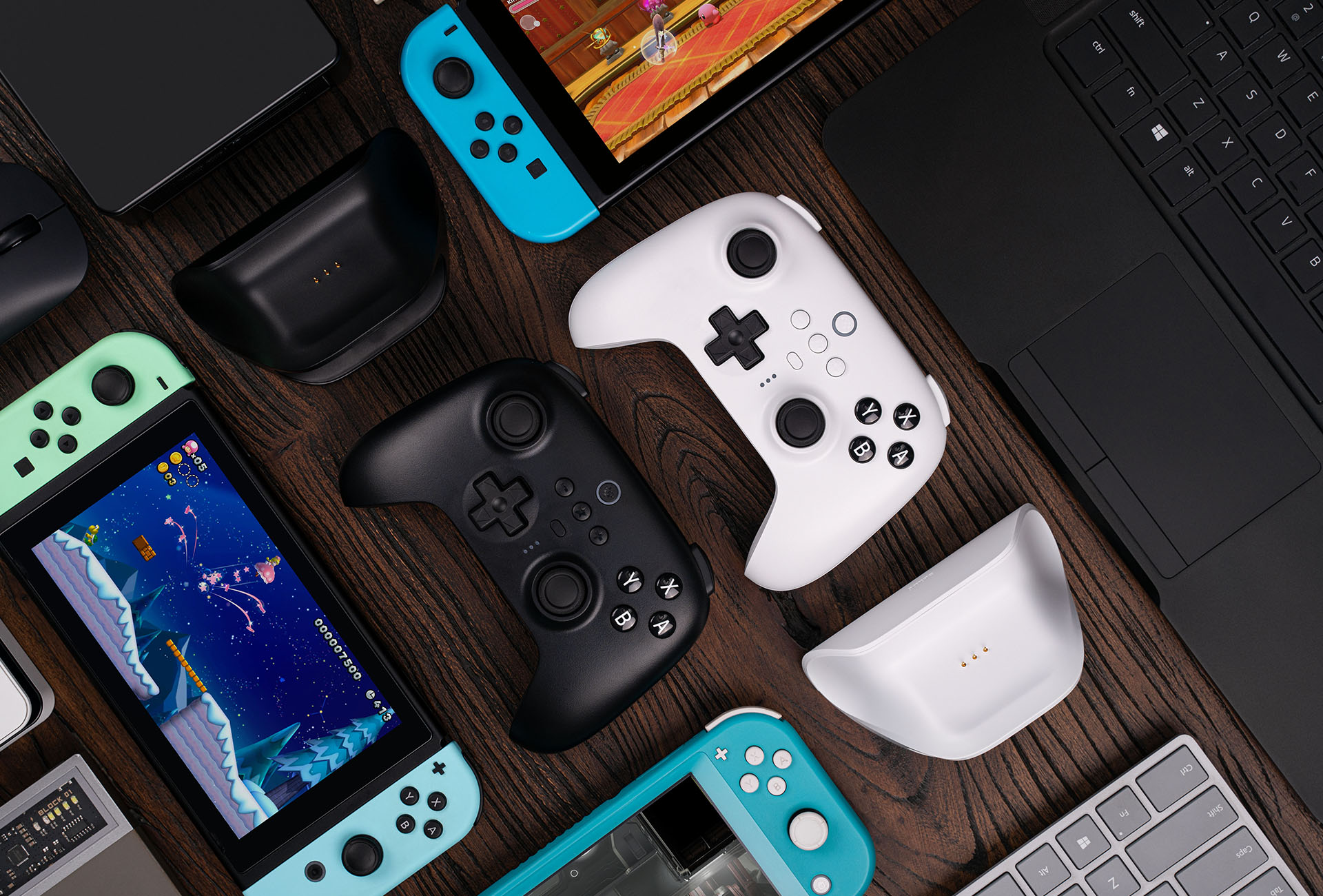 AKNES 8BitDo Ultimate Bluetooth Controller with Charging Dock,Wireless Pro  Controller with Hall Effect Sensing Joystick,Compatible with Nintendo