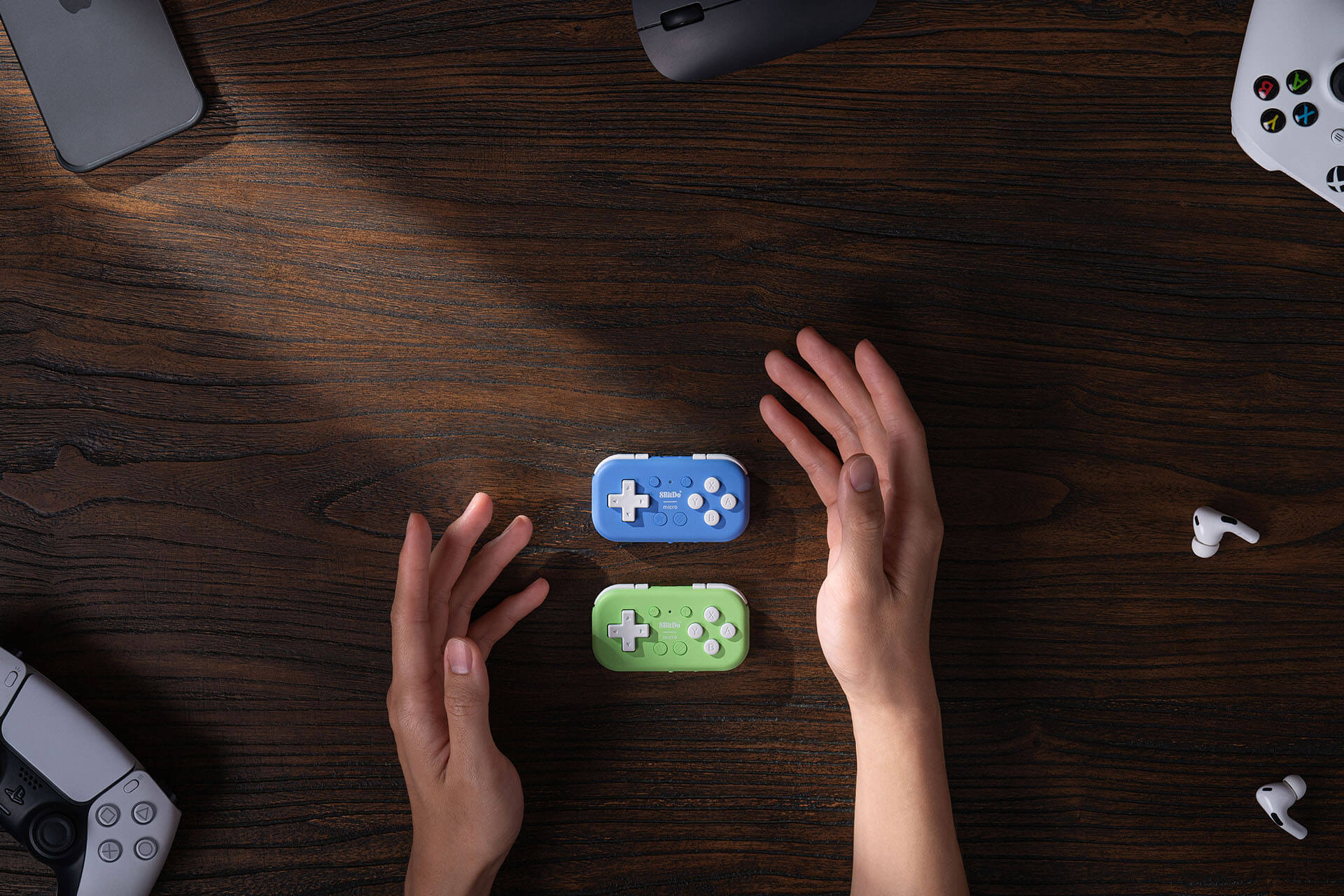 8Bitdo Micro Bluetooth Gamepad Pocket-sized Mini Controller for Switch,  Android, and Raspberry Pi, Supports Keyboard Mode (Green) 